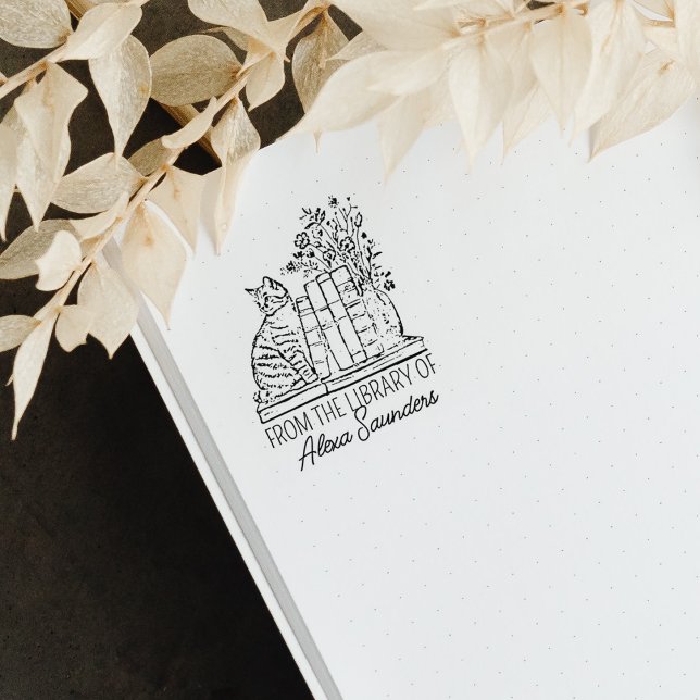 Custom Library Cat Rubber Stamp (Creator Uploaded)