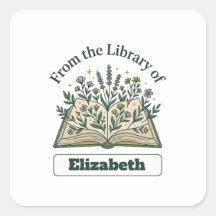 Custom Library of Name Floral Sticker