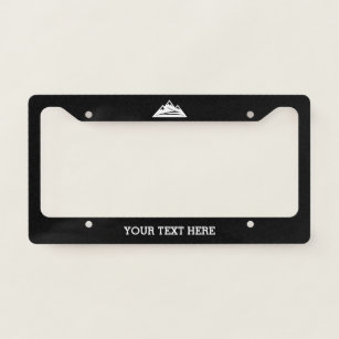 Custom license plate with mountain peak logo license plate frame