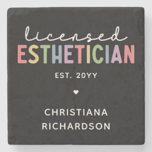 Custom Licensed Aesthetician Cosmetologist  Stone Coaster
