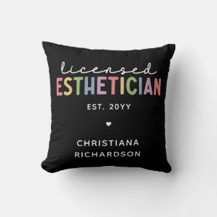 Custom Licensed Aesthetician Cosmetologist Throw Pillow