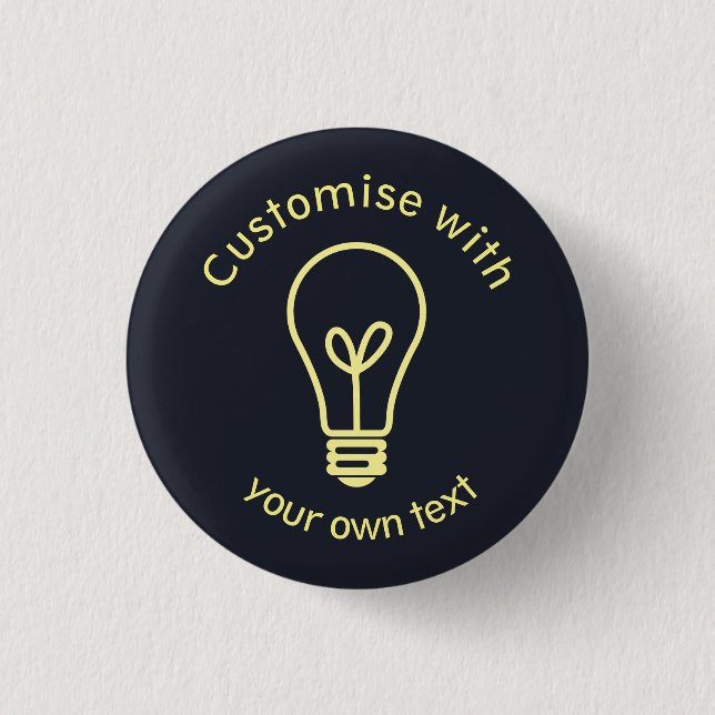 Custom Light Bulb Icon 1 Inch Round Button (Front)