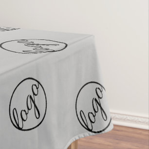 Custom Light Grey Trade Show Logo Business Tablecloth