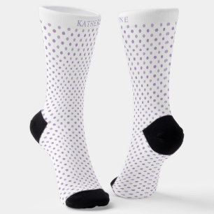 Custom Light Lavender Purple White Dot Design Socks