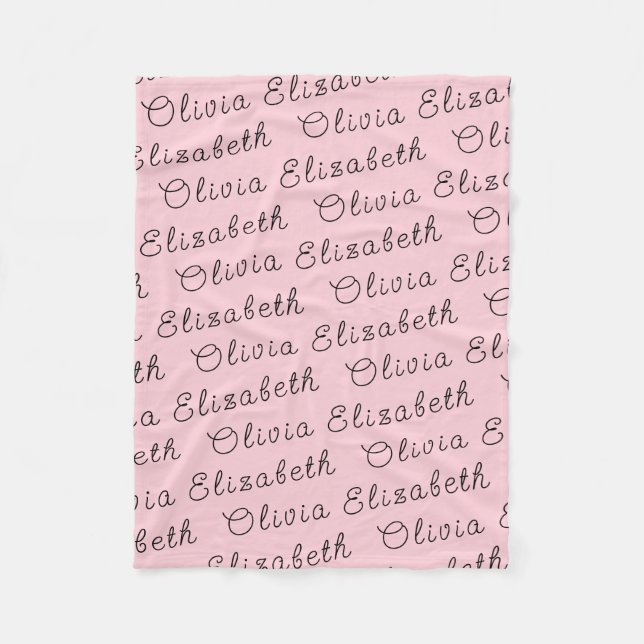 Custom Light Pink Personalized Baby Girl Gift Fleece Blanket (Front)