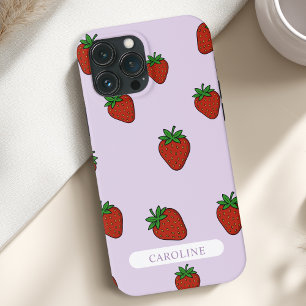 Custom Light Purple Strawberry iPhone 13 Pro Max Case