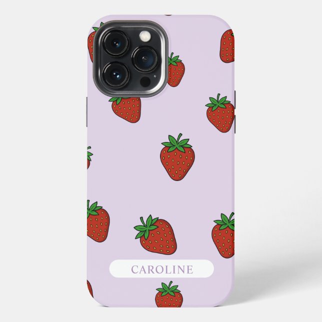 Custom Light Purple Strawberry iPhone Case (Back)