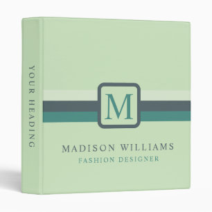 Custom Light Soft Teal Green Blue Color Block Binder