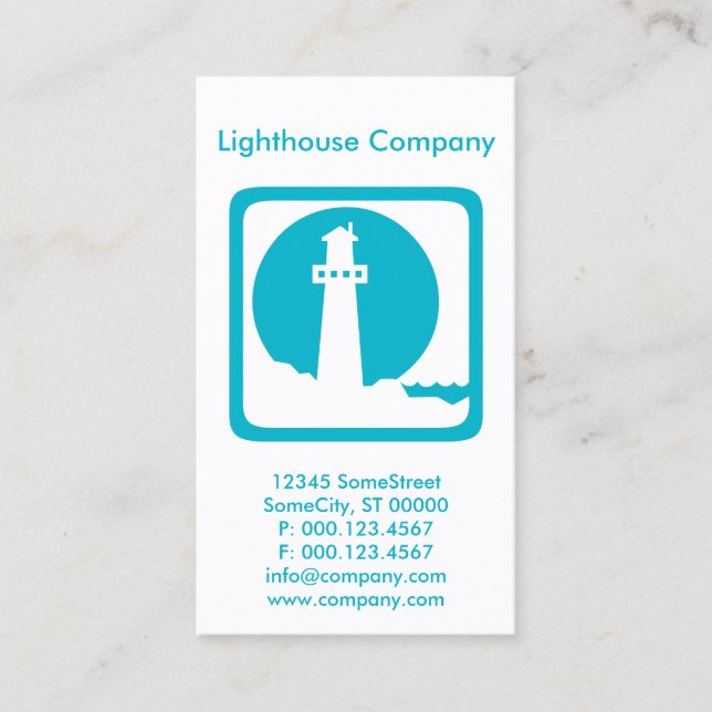 custom lighthouse company business card (Front)