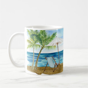 Custom Lighthouse Palm Tree Beach Nautical Coffee Mug