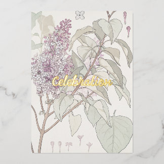 Custom Lilac Foil Invitation Card