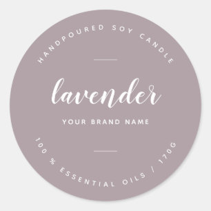 Custom lilac packaging candle product label