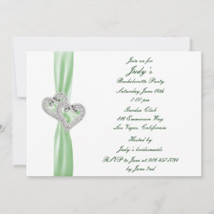 Custom Lime Hearts Bachelorette Party Invitation