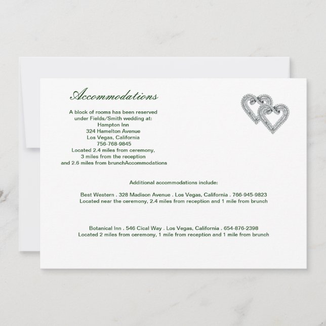 Custom Lime Hearts Enclosure Card (Front)