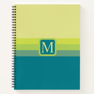Custom Lime Yellow Teal Green Blue Colour Block Notebook
