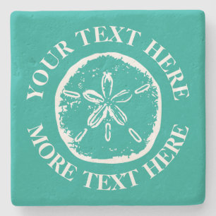 Custom limestone coasters with sand dollar shell