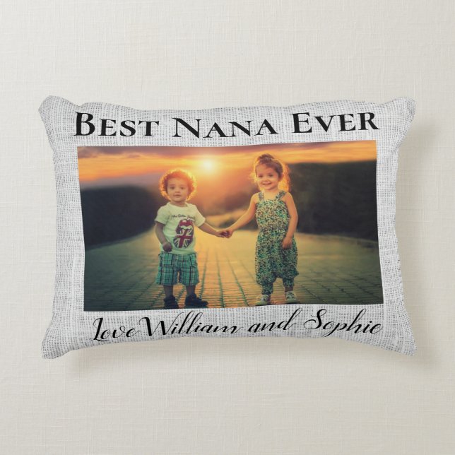 Custom Linen Best Nana Ever Photo  Accent Pillow (Front)