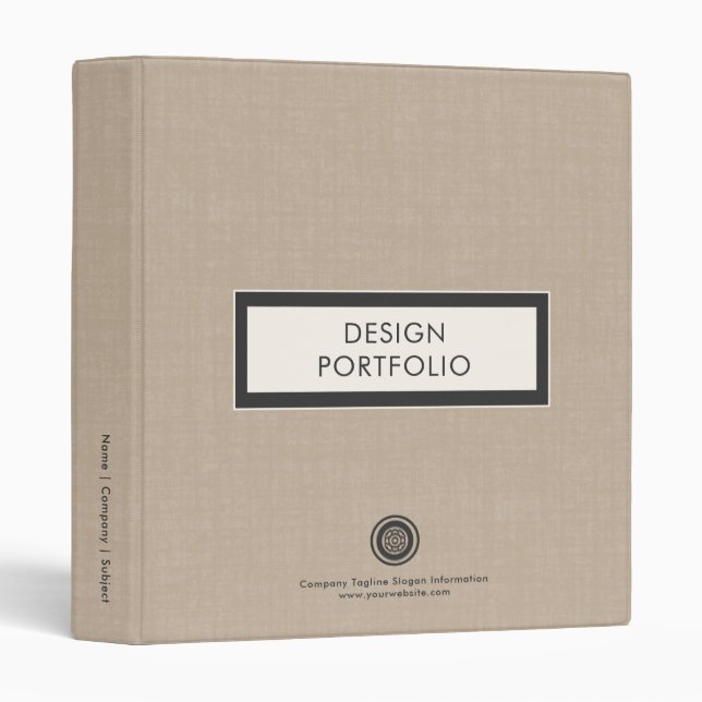 Custom Linen Design Portfolio Book Binder (Front/Spine)