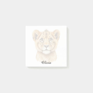 Custom Lion Cub Sticky Notes - Personalized