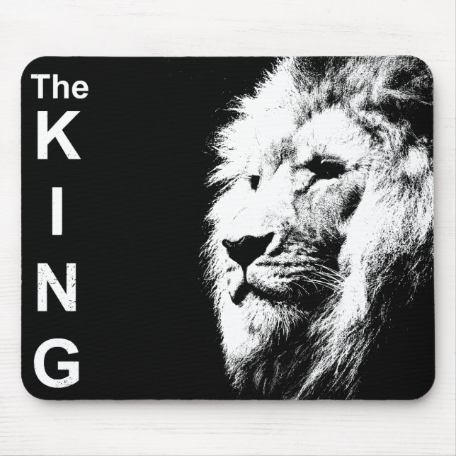 Custom Lion Head Pop Art Picture The King Template Mouse Pad (Front)
