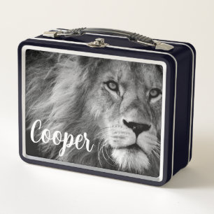 Custom Lion Personalize Name Photo Lunch Box