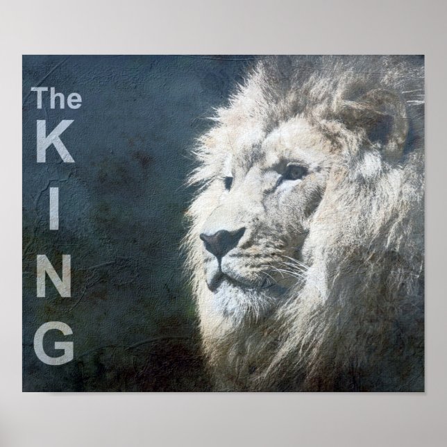 Custom Lion Template Nature Animal Photo The King Poster (Front)