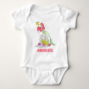 Custom Little Mermaid Ariel & Flounder T-Shirt Baby Bodysuit