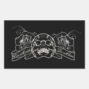 Custom Live With Pride Die With Honour Skull Roses Sticker
