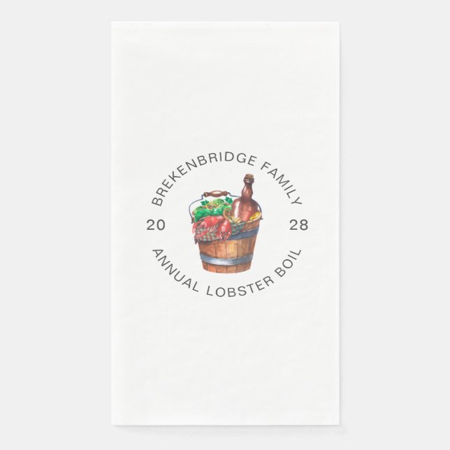 Custom Lobster Boil Annual Summer Party Napkin (Front)