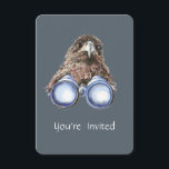 Custom Local Bird Watching Event Fun Hawk Watching Invitation<br><div class="desc">This watercolor hawk is watching you as he peers over his binoculars.  Great design to customize for your local bird watching event or party</div>