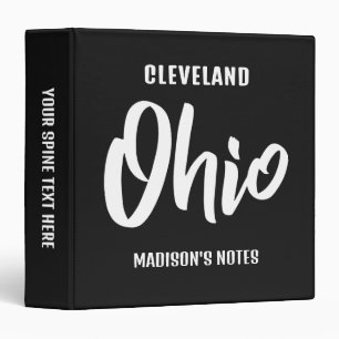 Custom Location, Name & Color Ohio Binder