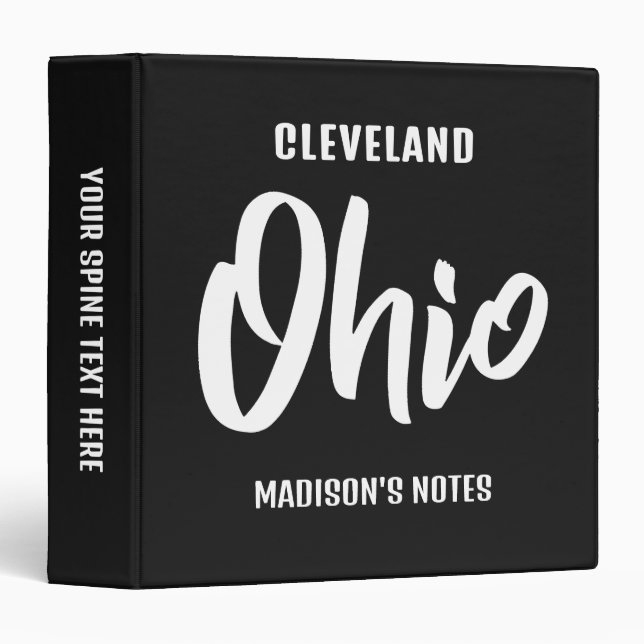 Custom Location, Name & Color Ohio Binder (Front/Spine)