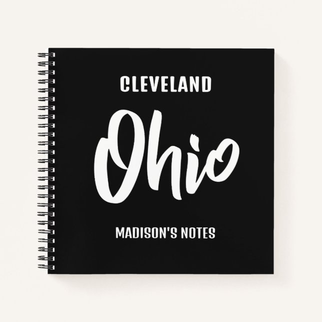 Custom Location, Name & Color Ohio Notebook (Front)