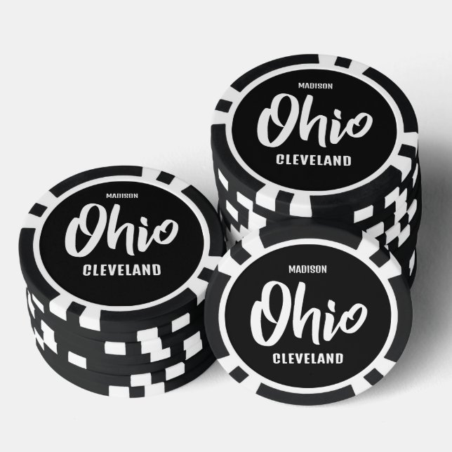 Custom Location, Name & Color Ohio Poker Chips (Stack)