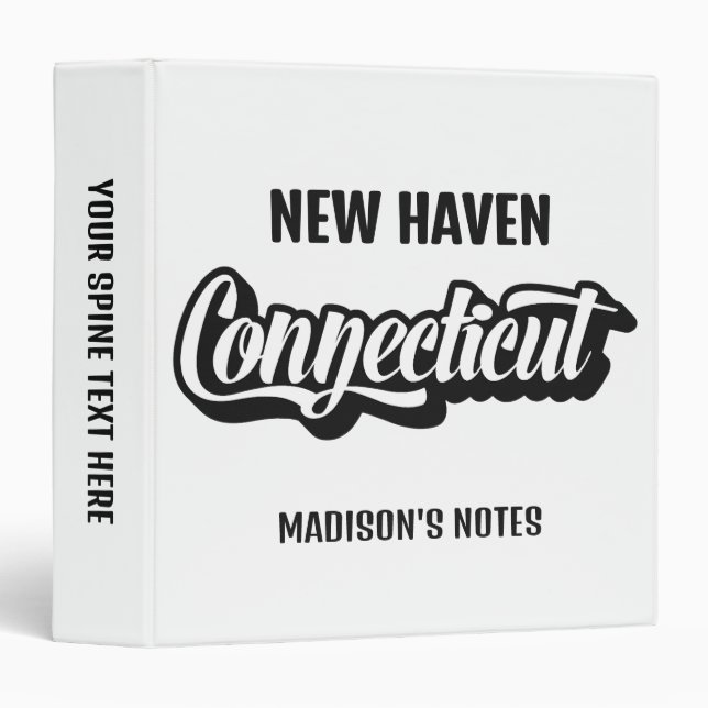 Custom Location & Name Connecticut Binder (Front/Spine)