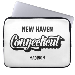 Custom Location & Name Connecticut Laptop Sleeve