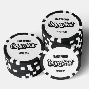 Custom Location & Name Connecticut Poker Chips