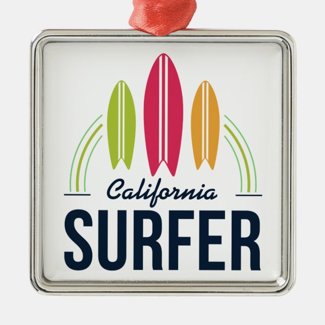 Custom Location Surfer ornament (Front)