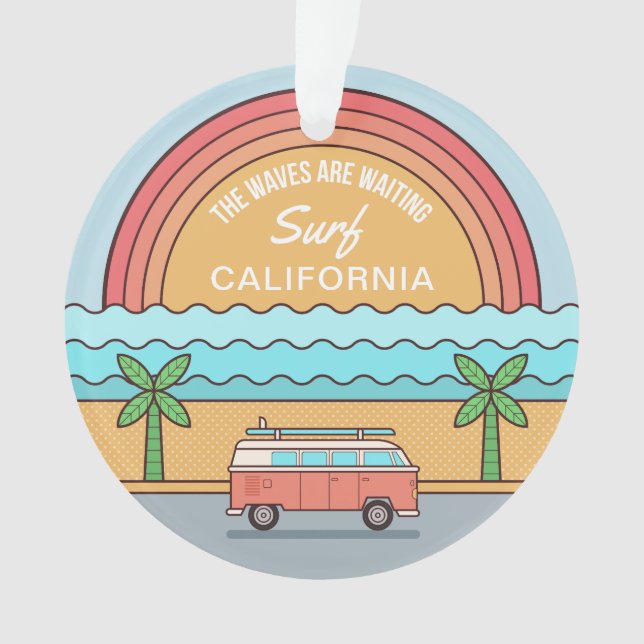 Custom Location Surfer ornament (Front)