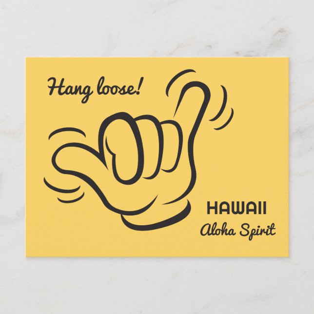 Custom Location, Text & Colour Shaka Postcard (Front)