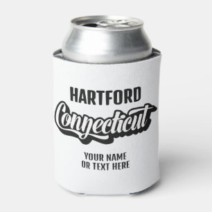Custom Location & Text Connecticut Can Cooler