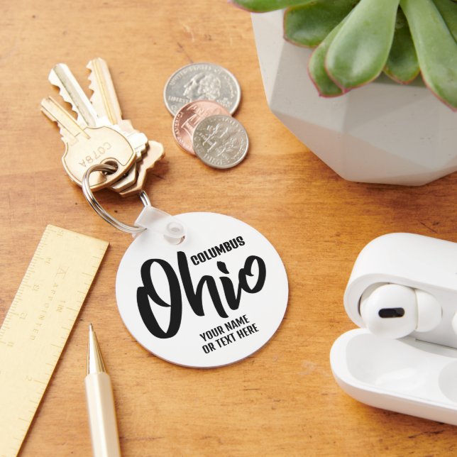 Custom Location & Text Ohio Keychain (Desk)