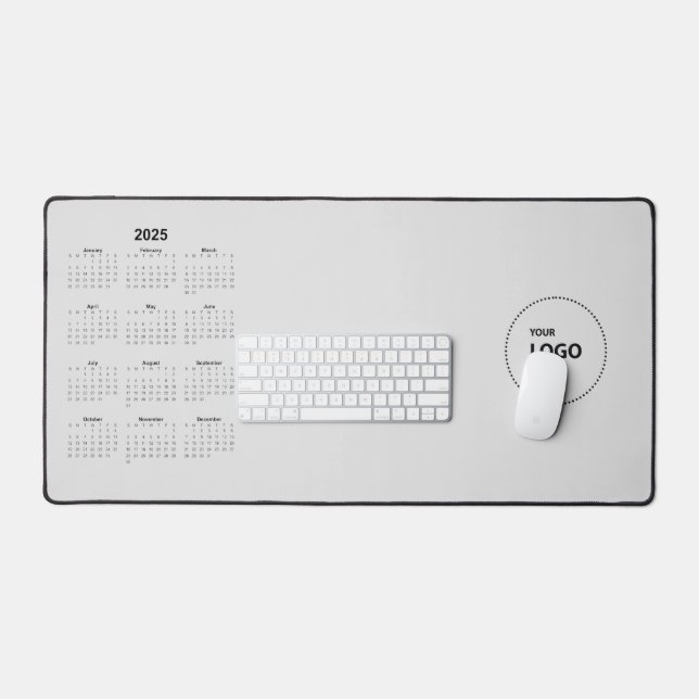 Custom Logo 2025 Calendar Desk Mat (Keyboard & Mouse)