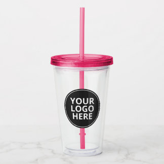 Custom Logo Acrylic Tumbler with Straw