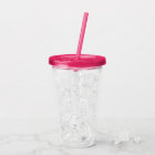 Custom Logo Acrylic Tumbler with Straw No Minimum