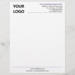 Custom Logo Addres Info Colours Design Letterhead<br><div class="desc">Your Colours and Font - Simple Personalized Business Office Letterhead with Logo - Add Your Logo - Image / Business Name - Company / Address - Contact Information - Resize and move or remove and add elements / image with customization tool. Choose / add your favourite elements and text colours...</div>