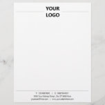 Custom Logo Address Contact Info Letterhead<br><div class="desc">Simple Personalized Black and White Business Office Letterhead with Logo - Add Your Logo - Image - Photo / Phone - Contact Information - Website - E-mail / Address and more. Resize and Move or Remove / Add Elements - Image / Text with Customization Tool. Choose / Add Your Favourite...</div>