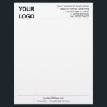 Custom Logo Address Info Colours Design Letterhead<br><div class="desc">Your Colours and Font - Simple Personalized Business Office Letterhead with Logo - Add Your Logo - Image / Business Name - Company / Address - Contact Information - Resize and move or remove and add elements / image with customization tool. Choose / add your favourite elements and text colours...</div>