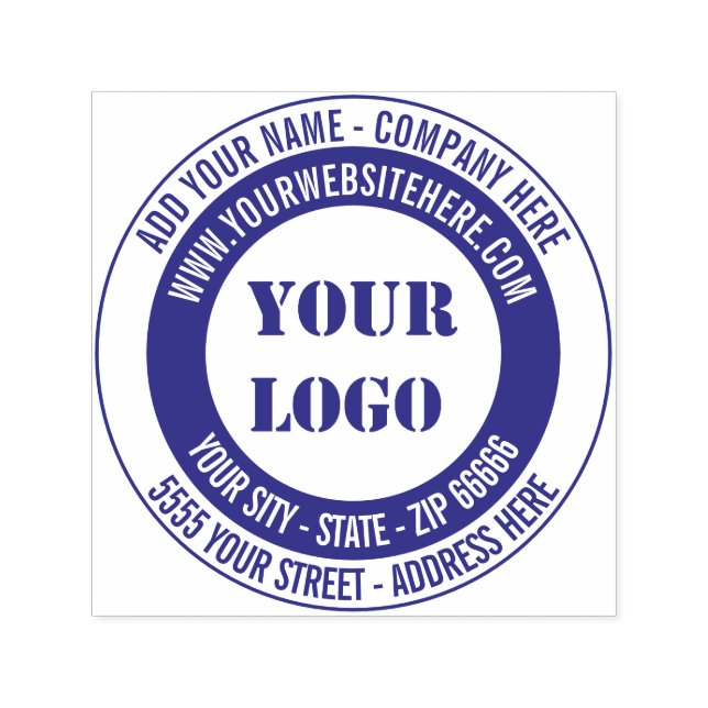 Custom Logo Address Name Website Your Colours Stam Self-inking Stamp (Design)
