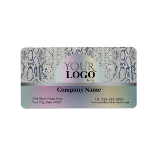 Custom Logo and Company Name Grey Snake Skin Label
